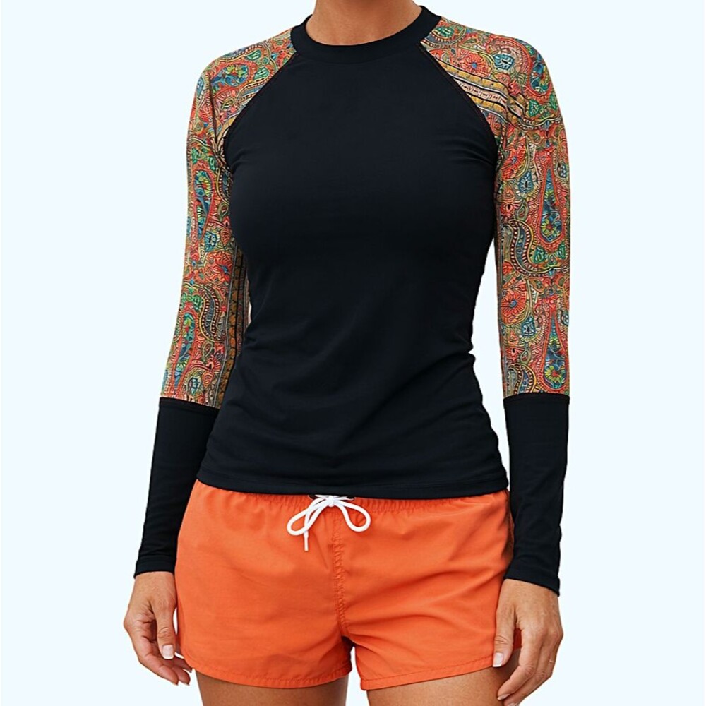 2Chillies Australian Rash Guard Womens Large Long Sleeve UPF 50+ Water Shirt